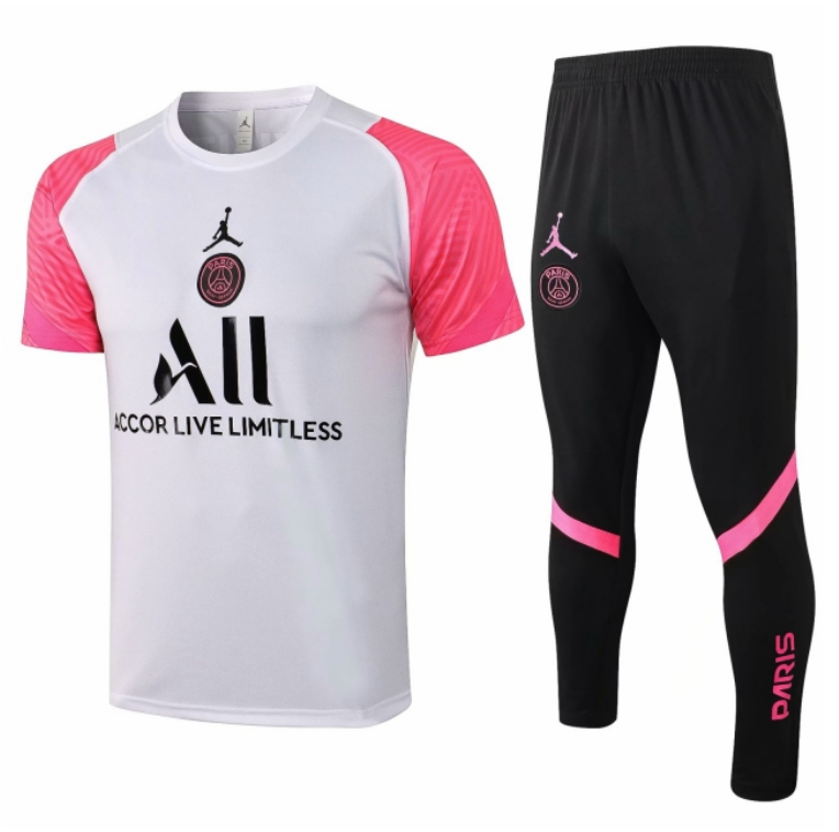 2021/22 PSG x Jordan White Pink Training Kits Shirt + Pants